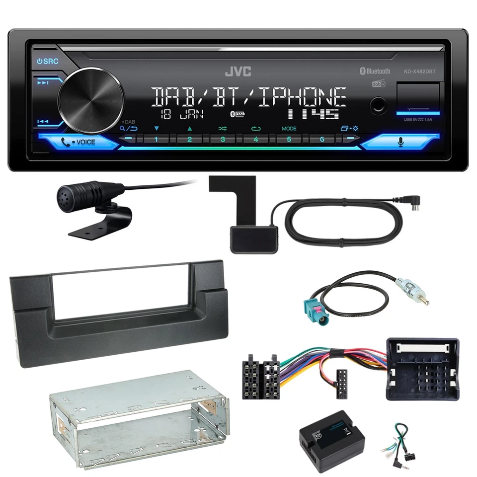 JVC KD-X482DBT Bluetooth Digitalradio Einbauset für BMW 5er E39 ab 10/2000 - Bild 1 von 1