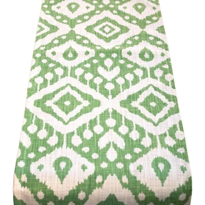 Forest Green Moroccan Kilim Table Runner. 100% Cotton. Available in Two Sizes. - Image 1 of 4