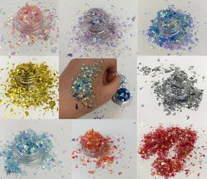 Crushed Broken Glass Nail Art Glitter Premium Mirror Flakes Christmas decor uk - Picture 1 of 19