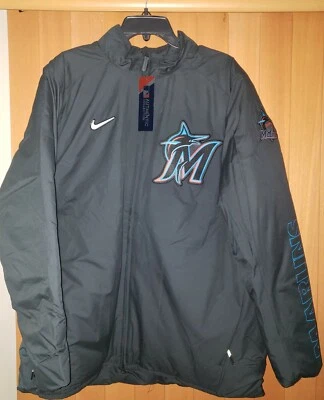 Nike Miami Marlins Baseball Dugout Full-Zip Jacket Men’s Size XL New Black $200 - Image 1 of 4