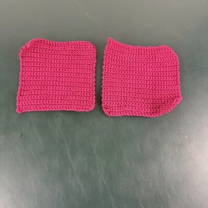 "Nuevo juego de paños de cocina hechos a mano de ganchillo 100 % algodón de 2 colores granate 6"" por 6""" - Imagen 1 de 7