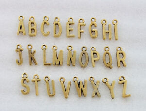 156PCS Antiqued Gold Colour Metal alphabet letter charms Jewelry Making