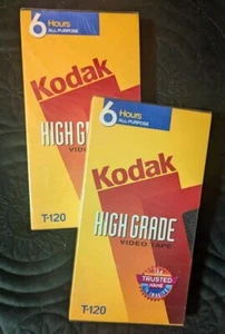 New Kodak TWO T-120 High Grade 6 Hour Video Cassette Tapes Factory Sealed - Picture 1 of 4