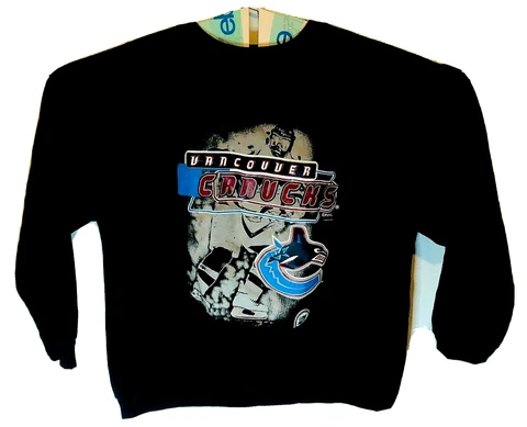 Large GameGear Vtg Canucks NHL Pullover Sweater Official Licensed Product Canada Cover