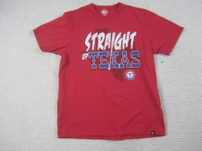 Texas Rangers Shirt Adult Small Red MLB Baseball Short Sleeve Straight up Mens - Image 1 of 4