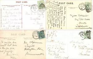 C1910 KE VII Postales Dúplex Matasellos Pickering Heckmondwyke Pudsey - Imagen 1 de 9