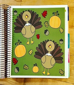 Thanksgiving Turkey 2 sided DASHBOARD for use w/ ErinCondren Life Planner - Picture 1 of 3