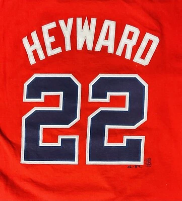 CAMISETA ROJA ORIGINAL JASON HEYWARD #22 MISSISSIPPI BRAVES TIENDA C RARA Foto 1 de 4