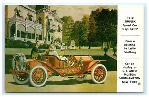Tarjeta postal F3 1910 Simplex Speed Car Long Island Auto Museum Southampton NY - Imagen 1 de 2