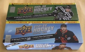 Juegos de tarjetas coleccionables de hockey de mazo superior serie uno y dos juegos de fábrica 2021-22 - Imagen 1 de 1