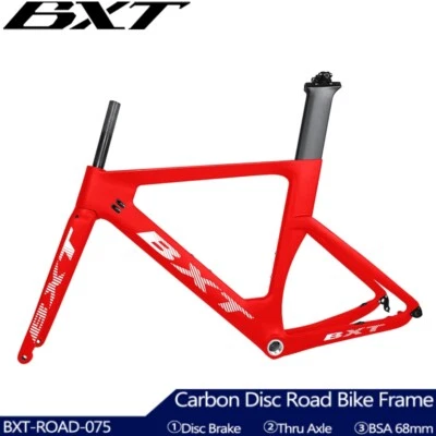 BXT Ultralight Kohlefaser Fahrradrahmen Bike Frame Straßenrennrad Disc Brake - Bild 1 von 4