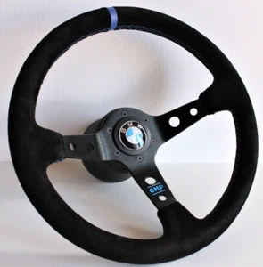 Steering Wheel Fits For BMW Suede Leather Sport Deep Blue E31 E32 E34 E36 92-96' - Foto 1 di 10