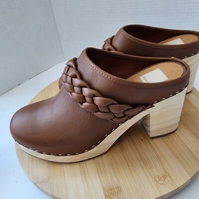 Dolce Vita Braided Mule Clog Womens Hila Heel Saddle Leather Tan Size 10 NEW - Image 1 of 4