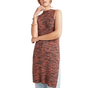 Anthropologie Women's Side Slit Orange Space Dye Tunic Size XS - Picture 1 of 7