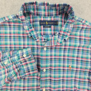 Ralph Lauren Button Shirt Men Large LS Multicolor Plaid Classic Fit Flesh Pony - Bild 1 von 22