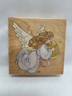"Sello de goma vintage Stampendous Precious Moments arpa ángel 3"" UQ014" Foto 1 de 4