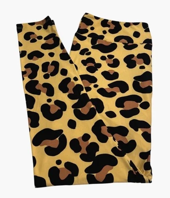 LuLaRoe Leggings TC2 Tall Curvy 2 BROWN Wild LEOPARD CHEETAH Sexy Meow Animal - Image 1 of 4