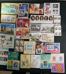 28 different  Worldwide souvenir sheets & blocks,  WW -  most or all are MNH - Picture 1 of 1