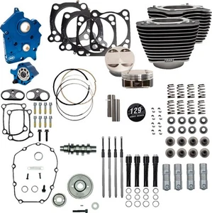 S&S Cycle Power Package Engine Perf. Kit 129Inch Black/Highlighted Fins 310-1227 - Picture 1 of 1