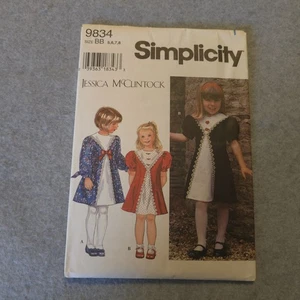 Simplicity 9834 Jessica McClintock Mädchen Kleid Muster Größe 5-8 Vintage ungeschnitten - Bild 1 von 6