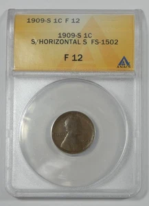 1909-S S/Horizontal S Lincoln/Wheat Ears reverse Cent ANACS F 12 FS-1502 - Picture 1 of 4