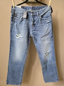 NEW Vintage Abercrombie & Fitch Jeans A&F Boot Bootcut Distressed Y2K Mens 31x32 - Picture 1 of 13