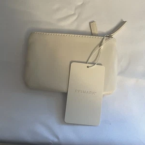 Primark weiß creme Reißverschluss Geldbörse Beutel DAMEN neu mit Etikett - Bild 1 von 12