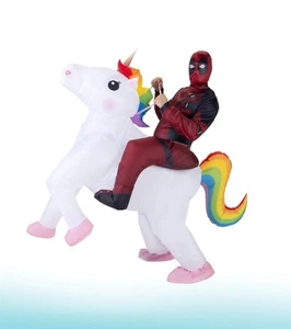 Disfraz Inflable Deadpool Unicorn Rider Adulto Talla Única X Alto con Ventilador Marvel EC - Imagen 1 de 12