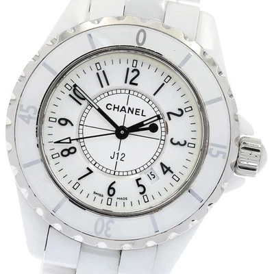 Reloj de cuarzo para dama Chanel J12 33 mm H0968 blanco cerámica fecha esfera blanca_922101 Foto 1 de 4