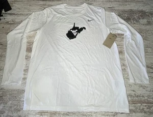 NWT Women's Large White Legends The Nike Tee DV7311 LS Training WVU Mountaineers - Picture 1 of 6