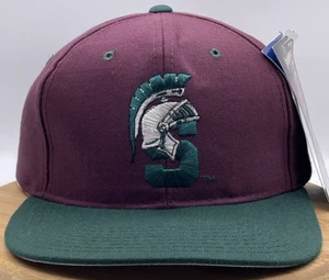 Vintage NCAA New Era Michigan State Spartans Tones Helmet Logo Snapback Hat Cap - Picture 1 of 12