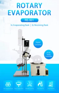 Lab 5L Rotary Evaporator Rotovap with Manual Lift Digital Controller 0-120rpm US - Picture 1 of 12
