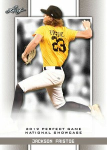 JACKSON FRISTOE 2019 LEAF PERFECT GAME "BLACK" PARALLEL ROOKIE CARD! LTD 45!