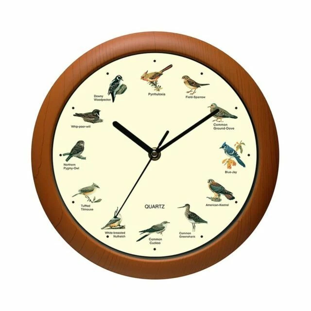 Benail Singing Bird Wall Clock 12 Inch With Design of The Names and Songs