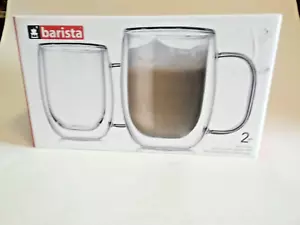 Barista 12 Fl.OZ, Tazzine da Caffè in Vetro Borosilicato Doppia Parete Set 2pz - Foto 1 di 3