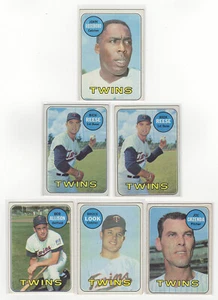 1969 Topps 6-Card Twins Lot w Roseboro Allison Reese VINTAGE STAR VG-EX LOL1 - Picture 1 of 2