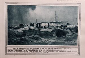 1914 Première Guerre Mondiale WW1 Imprimé Hiver Croisière En Nord Mer