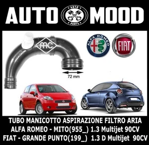 TUBO MANICOTTO ASPIRAZIONE FILTRO ARIA - ALFA - MITO- FIAT- GRANDE PUNTO 1.3MLTJ - Imagen 1 de 2