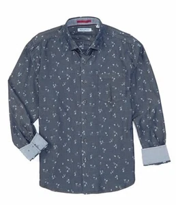 Tommy Bahama Men's SZ Medium Geo-Tini LS Woven Shirt Ocean Deep Blue MSRP $145 - Picture 1 of 1