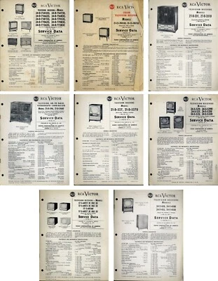 RCA Victor Television/Receiver Service Data Manuals (8) 1953-1956 PFAX4 - Image 1 of 4