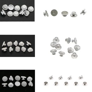 100pcs Dental Ortho Ceramic/Metal Lingual Button Bondable Round/Rectangular Base - Picture 1 of 23