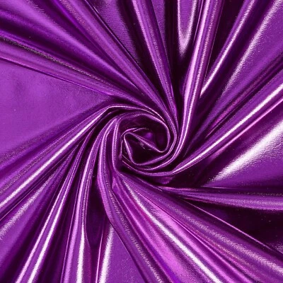 Purple Stretch Foil Lamé Knit Sewing Fabric 1.8 yds 60" costumes Made in USA - Image 1 of 3