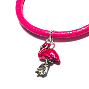 Brighton coachella pink bracelet with flamingo charm size med