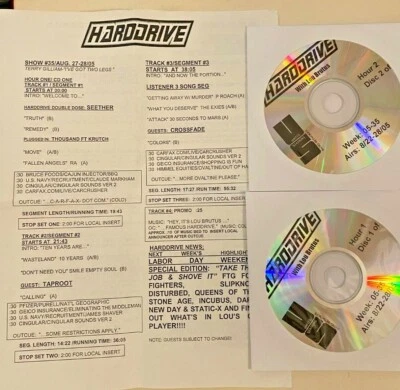 RADIO SHOW 8/27/05 HARDDRIVE GUESTS: TAPROOT,CROSSFADE,SYSTEM OF DOWN,DISTURBED  - Image 1 of 2