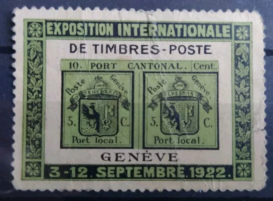 VIGNETTE CINDERELLA TIMBRE EXPOSITION INTERNATIONALE DE TIMBRE POSTE GENÈVE 1922 - Photo 1/1