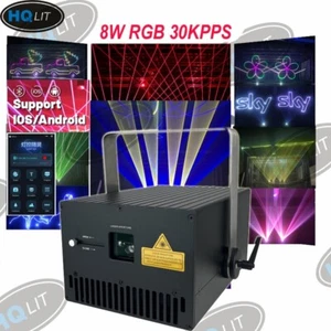 IOS Android App Edit 8W Laser Light RGB Animation Beam Full Color ILDA DMX Stage - Picture 1 of 22