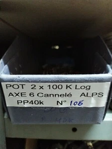 Potentiomètre Pot 2X100 K ohm Log axe 6 PRISE PYSIOLOGIQUE 40 K P.N106 - Imagen 1 de 5