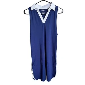 Vestido X By Gottex Lorna Encuadernación Sin Mangas Mediano Azul Marino Golf Bolsillos Atletismo - Imagen 1 de 6