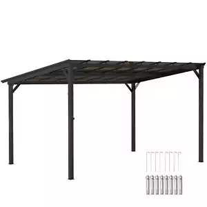 Outsunny 3 x 4.3m Metal Pergola with UPF 50+ and Waterproof Polycarbonate Roof, - Picture 1 of 9