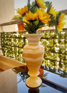 Onyx Antique Flower Vase Handmade from Egyptian Alabaster marble - Picture 1 of 6